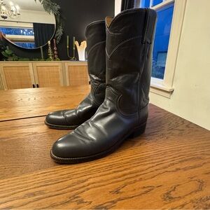 Justin Vintage Roper Boots Grey Leather Women’s 6 Classic Western Cowgirl Boot